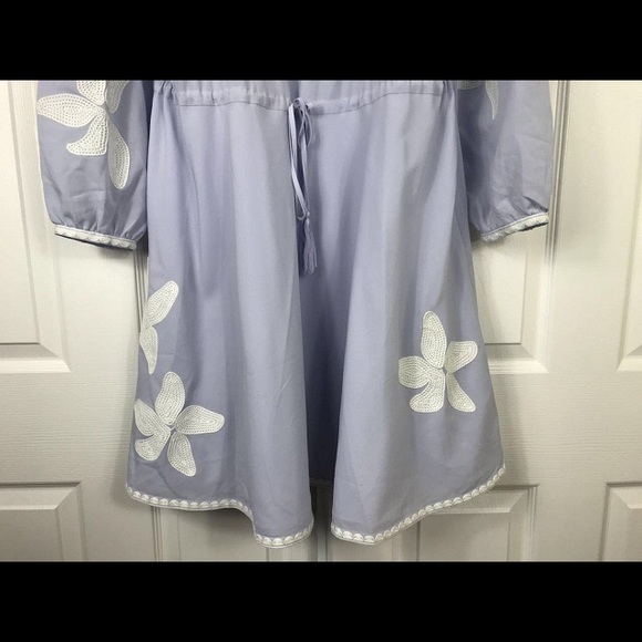 Elegant Lavender Embroidered Dress - Picture 6 of 7